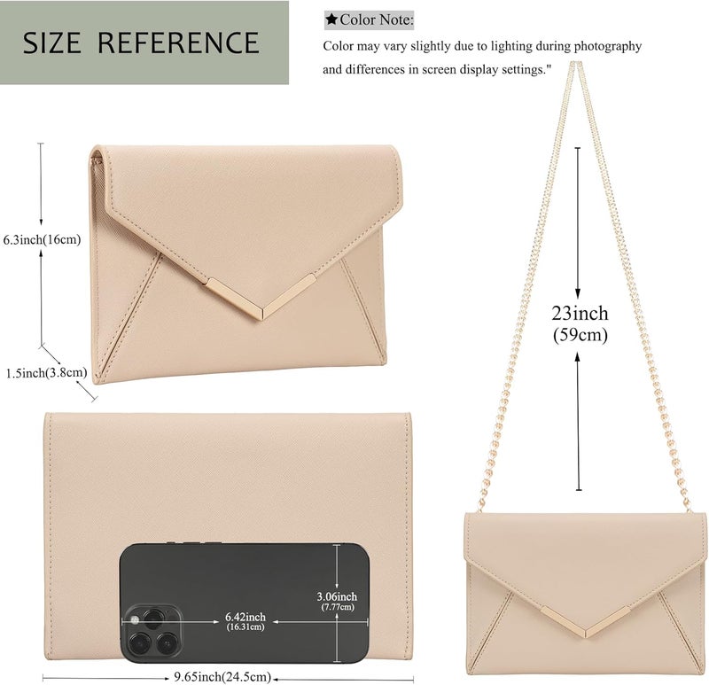 DEXMAY DM Dexmay Women Envelope Clutch Handbag Medium Saffiano Leather Foldover Clutch Purse - Image 3